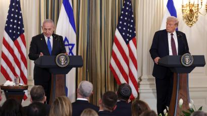 Trump und Netanyahu bei der Pressekonferenz im Weissen Haus